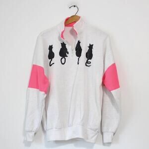 Vintage Crazy Cat Lady Kitten Kitty Sweatshirt Large